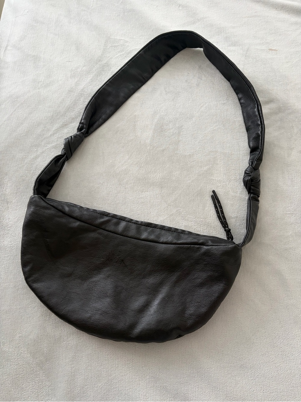 Black Croissant Crossbody Crescent Bag